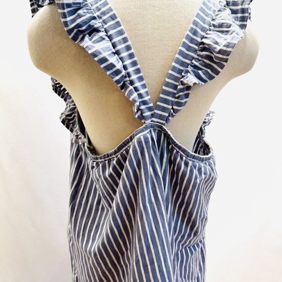 NWT LAUREN CONRAD Women Sleeveless Pullover Square Neck Striped Blue Shirt Sz O - Picture 8 of 14